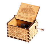 HULIANFU  Wooden Hand Crank Music Box Magic School Game Jurassic Park Godfather Children  Holiday Gift Christmas New Year Gift