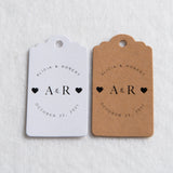HULIANFU J13 200 pieces of 3.5x6.2cm kraft paper white cardboard wedding label custom love gift lover couple bottle wedding