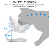 HULIANFU Non-Slip Pet Bowls For Cats Food Cat Water Bowl Double Cat Bowl Dog Bowl Pet Feeding Cat Dogs Feeder Protection Cervical