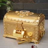 HULIANFU Luxury Golden Double Layers Jewelry Organizer Metal Storage Box Desk Makeup Organizers Box With Drawer Gift For Girl Friend.Z223