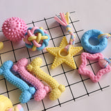 HULIANFU Pet Toy Dog Ball Pet Tooth Cleaning Chewing Rubber Toys For Small Dogs Rubber Dog Toy Pet Teething Dog Favors Bite Dog Rope Toy