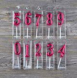 HULIANFU Number Candles Red Number 0-9 &amp; Question Mark Birthday Anniversary Smokeless Candles Cake Topper Decoration Party Supplies