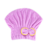 HULIANFU Microfibre Quick Hair Drying Bath Spa Bowknot Wrap Towel Hat Cap For Bathroom 7 Colors Solid Color Bathroom Accessories FPing
