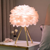 HULIANFU table lamps for bedroom modern luxury living room led feather lamp for bedroom bedside lamp desk lamp aesthetic girl cute nordic