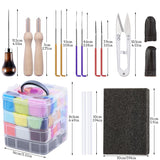 HULIANFU LMDZ 72 Colors Wool Felting Kit Needle Felting Tools DIY Handle Wool Felt Toys Making Fabric Materials Handcraft For Beginners
