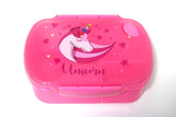 HULIANFU New Unicorn Lunch Box Food Grade PP Cartoon Student Kids Back to School Division Breathable Bento Boxes with Spoon