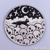HULIANFU Patches On Clothes Stickers Hippie Rock Stripes Embroidered Patches For Clothing Iron On Patch Skull Biker Stripes for Jackets