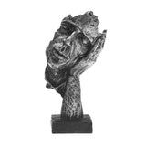 HULIANFU Nordic Simple Abstract Sculpture Figurine Ornaments Silence Is Gold Office Home Decoration Accessories Modern Art Resin Decor