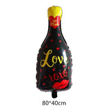 HULIANFU Wine Bottle Glass Balloon Aluminum Foil Balloons Birthday Celebration Decoration Wedding Anniversary Party Decorations Globos