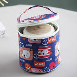 HULIANFU Onuobao Insulated Soup Cup Bag,WaterProof&amp;Cooler&amp;Thermal Round Breakfast Cup Tote for Men Women Work School Shopping Outdoor