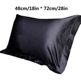 HULIANFU Pure Emulation Silk Satin Pillowcase Comfortable Pillow Cover Pillowcase For Bed Throw Single Pillow Covers