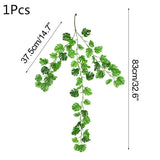 HULIANFU 2023 Green Eucalyptus Leaves Garland Wisteria Artificial Flowers Rattan Fake Plant Silk Leaf Vines For Wedding Birthday Party Decor