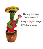 HULIANFU New Electronic Dancing Cactus Singing Dancing Decoration Gift for Kids Funny Early Education Toys Knitted Fabric Plush Toys