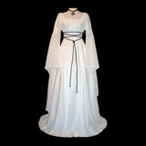 Medieval Renaissance Court Cosplay Viking Gothic Halloween Costume Women Dress Bandage Slim Retro Irregular Vintage Vestido