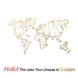 HULIANFU Large Size Geometric World Map Wall Sticker Vinyl Mural Removable Bedroom Decor Stickers Home Living Room Decoration Accessories
