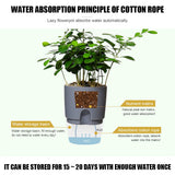 HULIANFU Watering Planter Handmade 2 Layer Self Watering Plant Flower Pot With Water Container Round Flowerpot Home Garden Decor