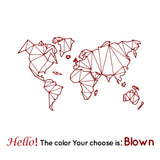 HULIANFU Large Size Geometric World Map Wall Sticker Vinyl Mural Removable Bedroom Decor Stickers Home Living Room Decoration Accessories