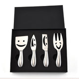 HULIANFU Kitchen Gadgets Retro Style Baking Tools Multi Functional Purpose Stainless Steel Smiley Cheese Cutlery 1Pc Silver Knife
