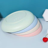 HULIANFU Kitchen Plastic Plates Wheat Straw Food Sauce Dish Taste Board Snack Fruit Plates Round Household Dishes Modern Dinner Plates