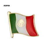 HULIANFU National Flag Metal Lapel Pin Flag Pin Badge Russia Algeria Argentina Brazil Belgium Germany France Costa Rica South Korea  Neth