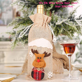 HULIANFU   Xmas Wine Bottle Dust Cover Noel Navidad Christmas Decoration for Home Dinner Decor Christmas Gift Tree Ornament New Year 2023