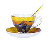 HULIANFU The New Van Gogh Art Painting Coffee Mugs The Starry Night Sunflowers The Sower Irises Saint-Remy Coffee Tea Cups