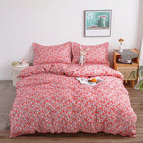 HULIANFU Nordic Style Pink Heart Bedding Set Cover Cute Bed Linens Duvet Cover Sheets and Pillowcases Queen King Size Home Textile Sets
