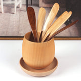 HULIANFU Thick Handle Wooden Butter Knife Marmalade Knife Japan Style Dinner Knives Tabeware With Thick Handle High Quality Knife Style