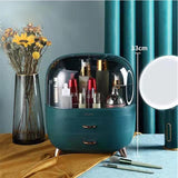 HULIANFU Large Capacity Makeup Organizer Cosmetic Storage Box Drawer Type Desktop Finishing Rack Dustproof Lipstick Beauty Mask Case