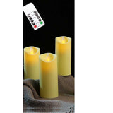 HULIANFU Pack of 3/6 LED Battery Operated Flameless Candles Remote Control,Moving Wick Swing Flame Pillar Candles For Wedding Birthday