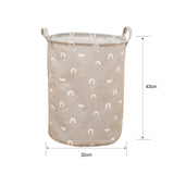 HULIANFU Organizer Canvas Laundry Basket Waterproof Large Capacity Laundry Hamper Dirty Clothes Storage Basket Toy Home Storage Bin 45x35