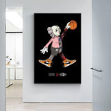 HULIANFU Street Doll Basketball Poster and Prints Canvas Decorative Painting Wall Art Picture Kids Living Room Bedroom Home Decor