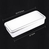 HULIANFU Thicken Stainless Steel Storage Tray with Lid Rectangle Food Plate Flat Bottom Dish Bakeware Cake Bread Baking Pan Kitchen Tools