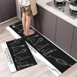HULIANFU New Hot Sale Kitchen Floor Mat Tableware Pattern Entrance Doormat Bathroom Door Floormat Parlor Anti-slip Antifouling Long Rugs