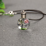 HULIANFU New Luminous Dried Flower Butterfly Glass Ball Car Pendant Car Craft Decoration Pendant Car Interior Decor Car Accessories