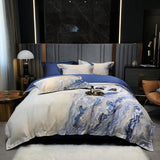 HULIANFU Marble printed Duvet cover Modern Art Abstract 1000TC Egyptian Cotton Soft Bedding Sets 1Duvet Cover+1Bed Sheet+2Pillow Shams
