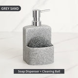 HULIANFU Kitchen accessories Sink Countertop Liquid Hand Soap Dispenser Pump Bottle Caddy with Storage Compartment Holds Stores Scrubbers
