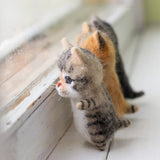 HULIANFU Unfinished Fashion Siamese Hawksbail Tabby Civet Cat Kitty Wool Doll Women Handmade Needle Felt Kit Package DIY Gift For Kids