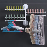 HULIANFU Multi-bar Wall Mounted Rotating Towel Rack Punch-free 180 Degree Bathroom Bath Towel Hanger Holder Stand Tools Accessories