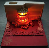 HULIANFU Omoshiroi Block 3D Memo Pads Novelty Famious Movie Building Harry Design New Year Christmas Gift