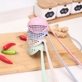 HULIANFU Soup Spoon Ladle Silicone Pot Spoons With Long Handle Spoon Cooking Colander Utensils Scoop Tableware Spoon Kitchen Accessories