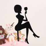 HULIANFU New High Heels Lady Happy Birthday Acrylic Cake Topper Wedding Girls Cake Toppers for 16 18 21 Birthday Party Cake Decorations