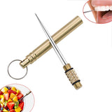 HULIANFU Titanium Outdoor Edc Portable Multifunctional Toothpick Bottle Fruit Fork Camping Tool Toothpick Tube Stronger Than Dental Floss