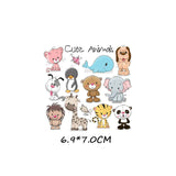 HULIANFU Iron on Cute Animal Patches Set for Clothing DIY T-shirt Applique Vinyl Unicorn Heat Transfer Clothes Stickers Thermal Press T