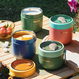 HULIANFU Portable Breakfast Cup With Lid and Spoon Multifunction Oatmeal Cup Cereal Nut Yogurt Mug Snack Cups Small lunch box soup bowl