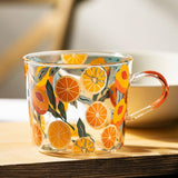 HULIANFU MDZF SWEETHOME 500ml Yellow Peach Cactus Glass Tea Milk Cups With Scale Coffee Mug Party Creative Drinkware Tumbler Water Cups