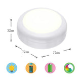 HULIANFU RGB Puck LED Light Remote Control Night Lamp Battery Powered Dimmable Multicolor Lamp for Kitchen Under Cabinet Closet Stairs