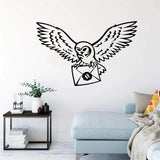 HULIANFU Owl Potter Bird Envelope Wall Sticker Potter Harr Anime Movie Inspiral Quote Wall Decal Bedroom Kids Room Vinyl Decor