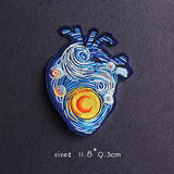 HULIANFU Van Gogh Patch Iron On Patches For Clothing Thermoadhesive Patches On Clothes Japan Anime/Fusible Patch Embroidery Sticker Badge