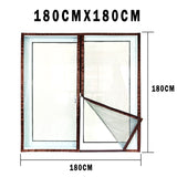 HULIANFU Insect Window Screen Zipper Opening and Closing Self-Adhesive Mosquito-Proof Net Indoor Fly Curtain Mesh Invisible Customizable